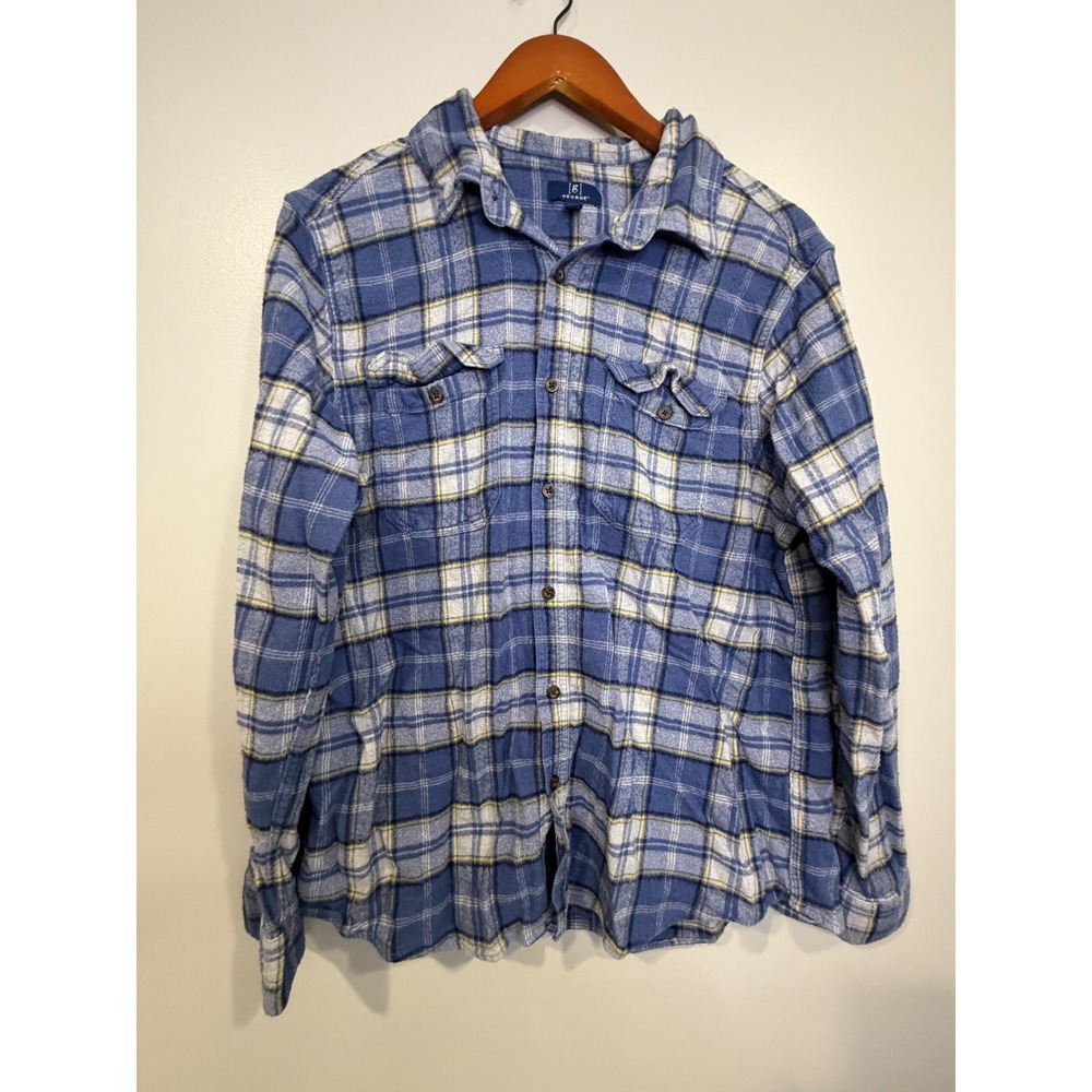 George‎ Flannel Mens Button Up XL Plaid Causal Warm Everyday Classic Country